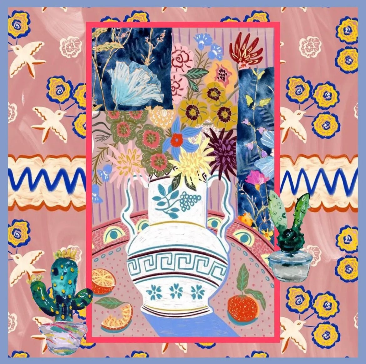 Carré en soie Le Vase - In the frame