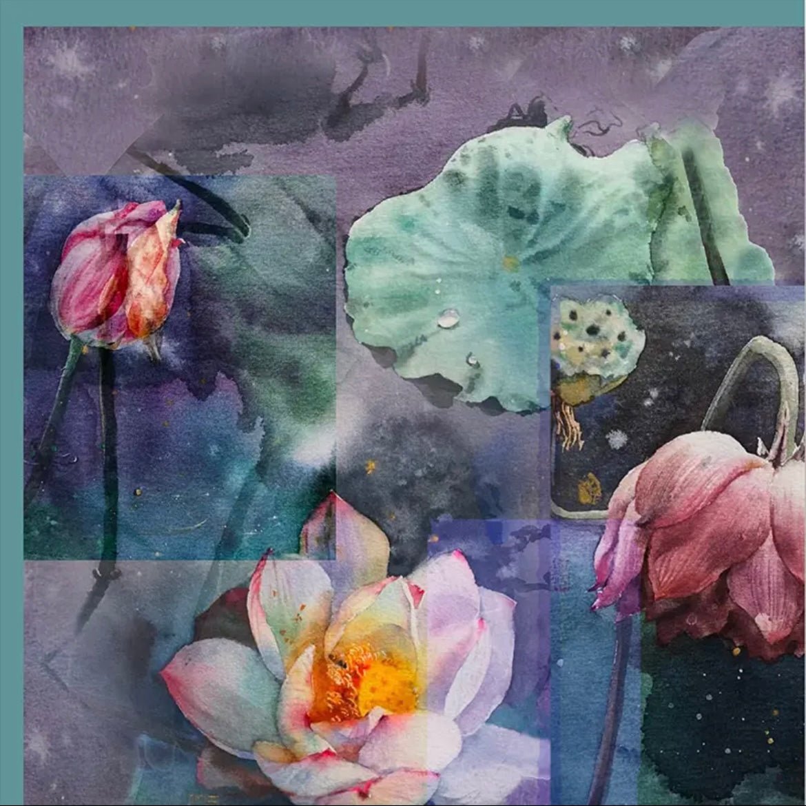 Carré en soie Lotus - In the frame