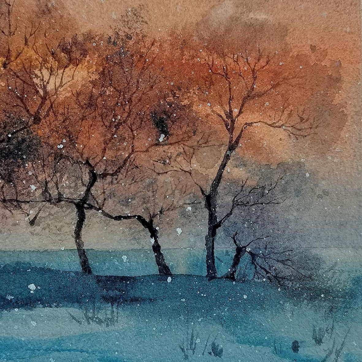 Foulard en laine Écho du coucher de soleil - In the frame